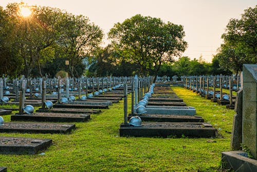 Free Various military gravestones in cemetery Stock Photo