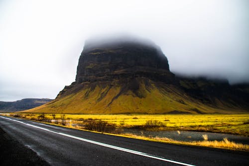 A Rock Formation beside a Road