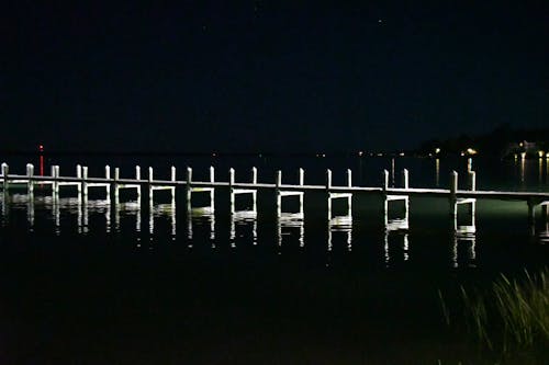 Foto d'estoc gratuïta de fotografia nocturna, moll