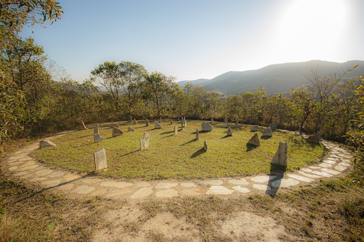 Scenic Grassy Landscape With Stones