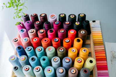  A close-up of the different fabric swatches