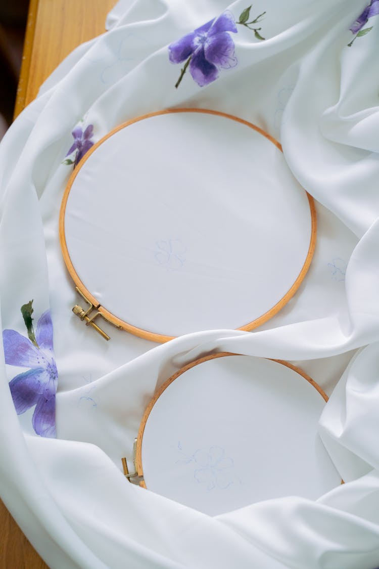 Overhead Shot Of Round Canvases