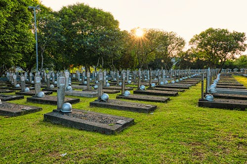 Gravestones on heroes cemetery in Kalibata