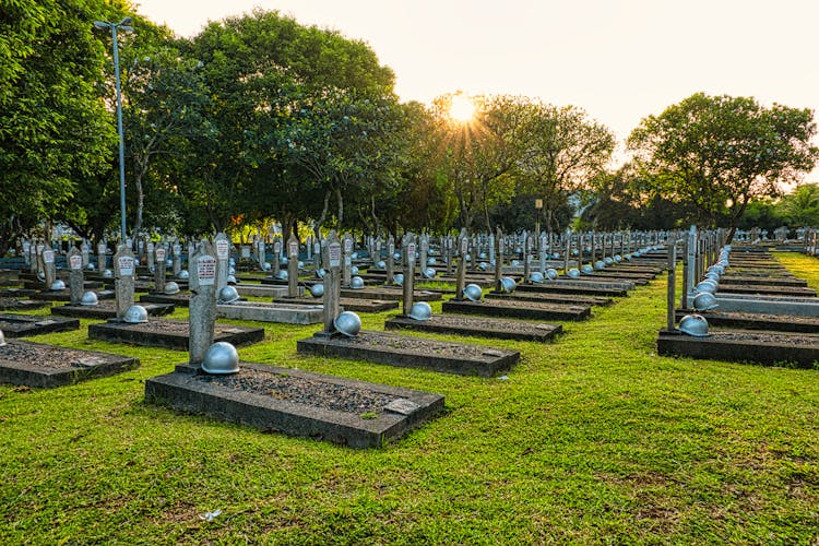 Gravestones On Heroes Cemetery In Kalibata