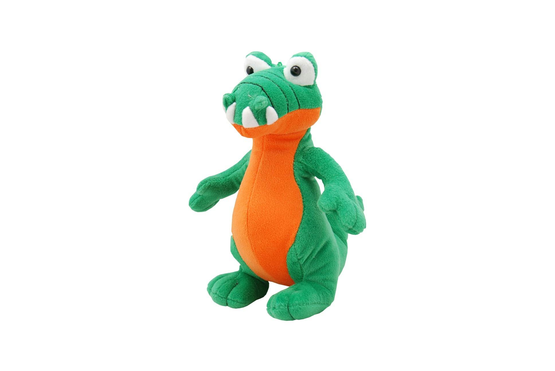 orange dinosaur stuffed animal