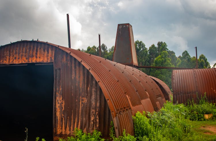 Steel Barn In Close-up Photography