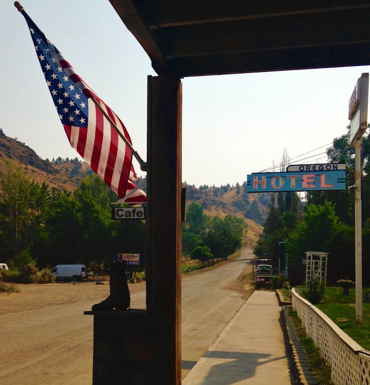 Flag Of USA Outside Hotel