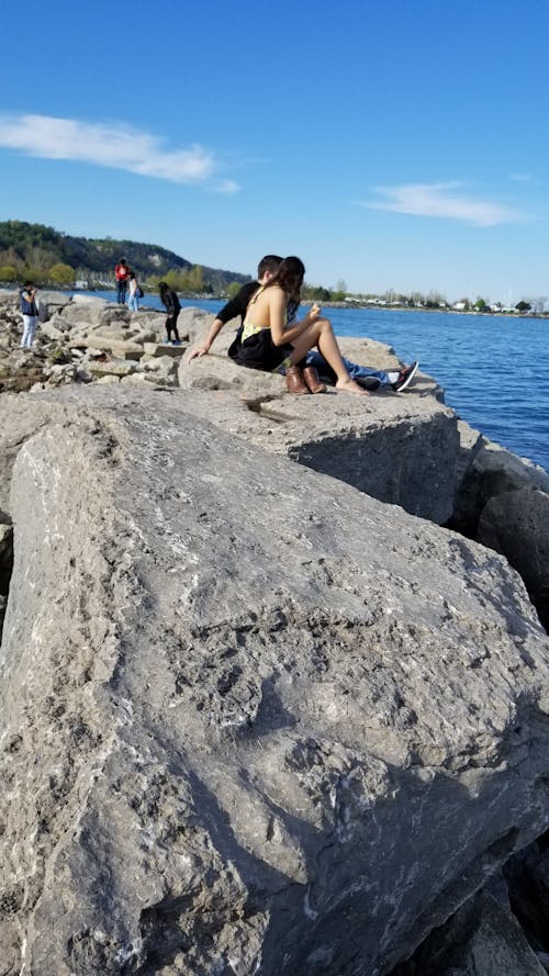 Free stock photo of beach, couple, friend