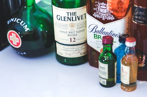 Free A lot of different bottles of whiskey Stock Photo