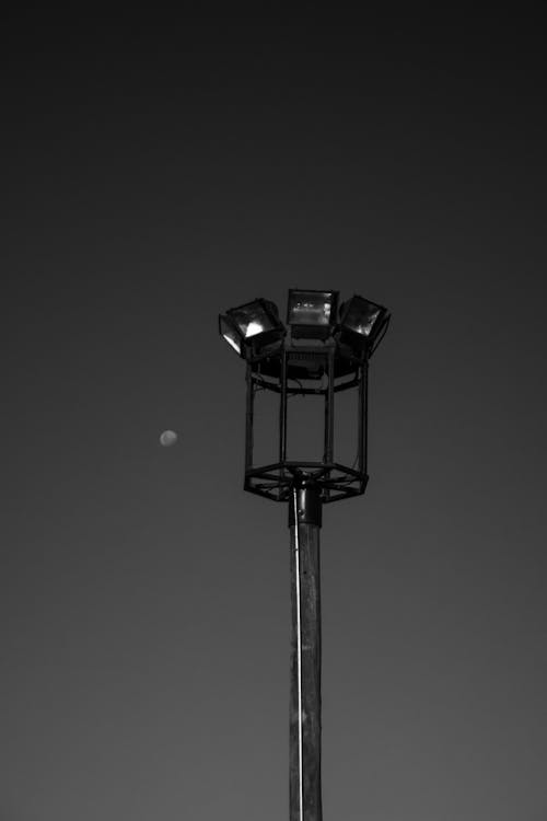가로등 기둥, 기둥, 달의 무료 스톡 사진