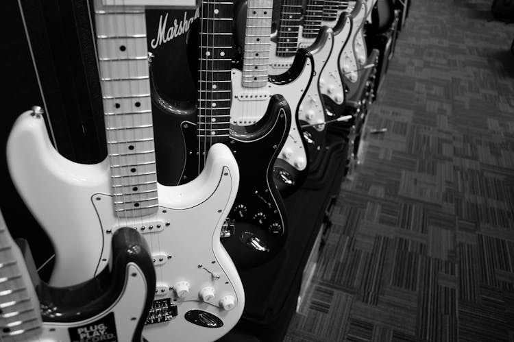 Grey Scale 8 Electric Guitars