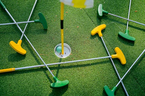 Golf Clubs on the Grass