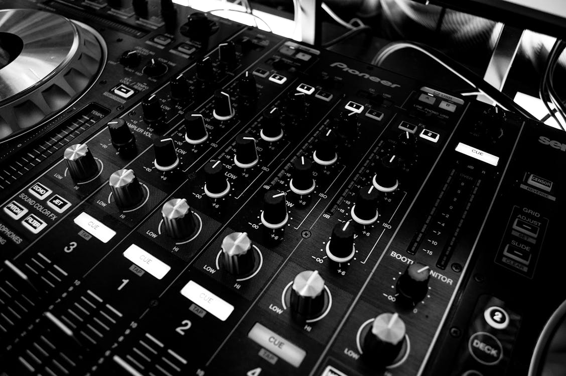 Free Black and Silver Mixing Board Stock Photo