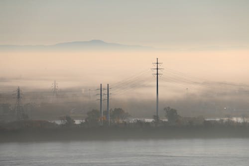 Δωρεάν στοκ φωτογραφιών με αυγή, βιομηχανία, γραμμές ηλεκτρικού ρεύματος