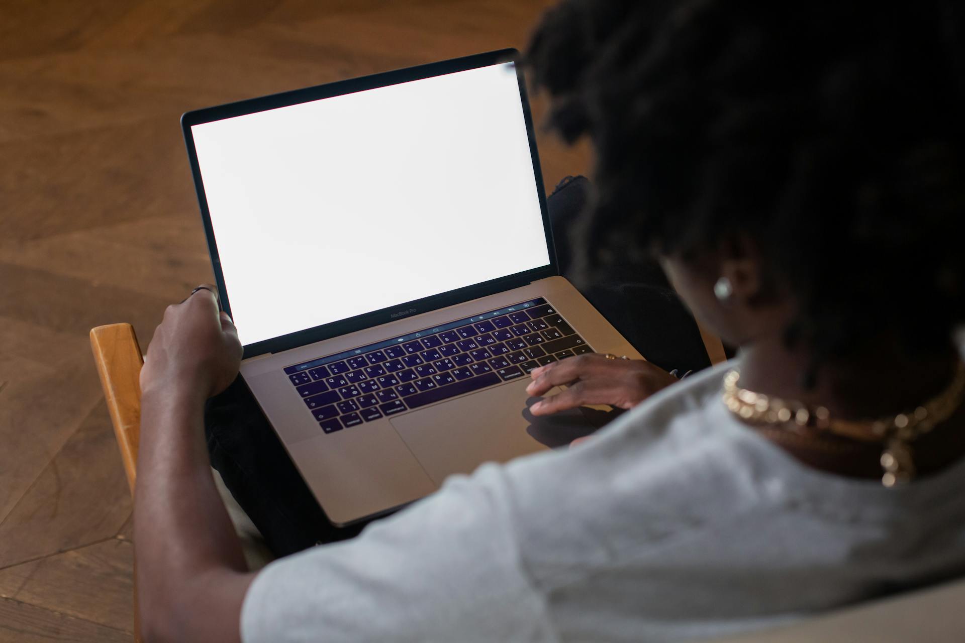 A Person using a Laptop