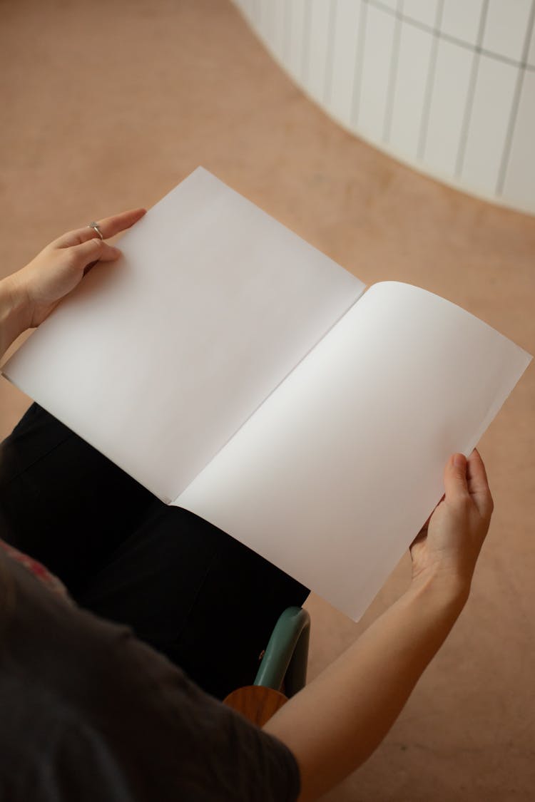 Crop Woman With Blank Book