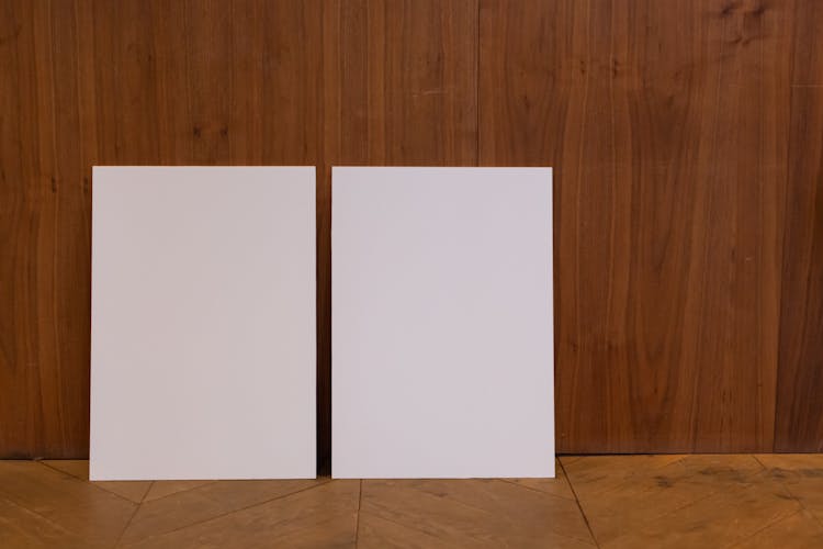 White Canvases On Floor In Room