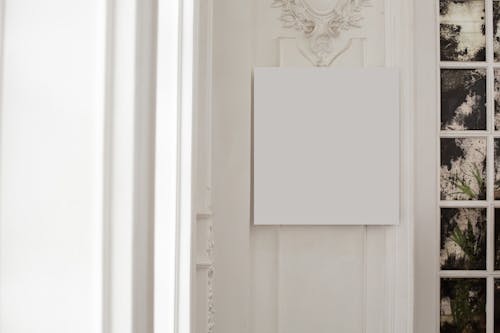 Free Blank frame on decorated wall Stock Photo
