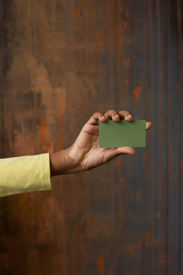 Crop Black Person Demonstrating Empty Business Card