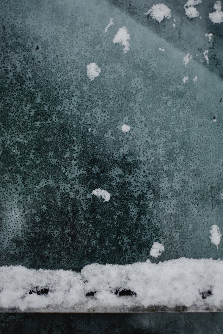 Snow On Gray Concrete Ground