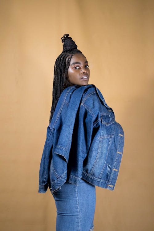 A Woman in Denim Jacket