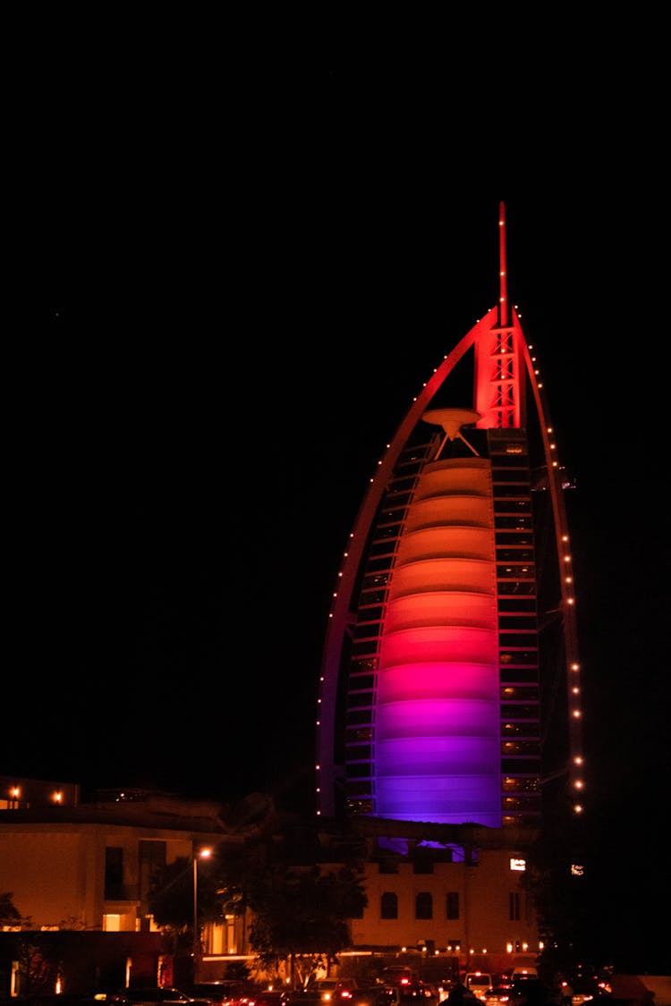 Burj Al Arab During Night Time