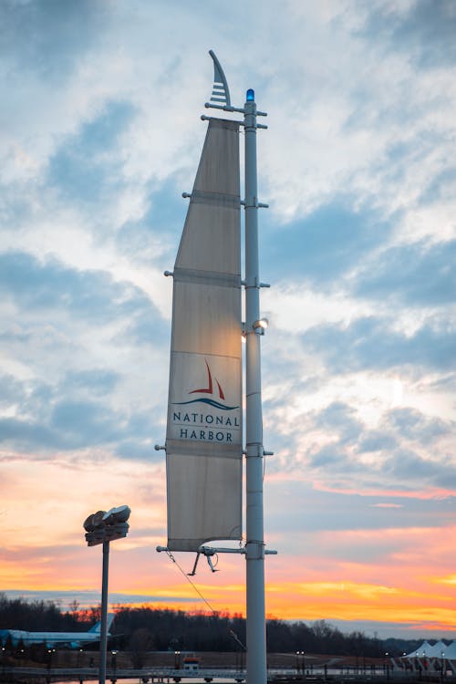 The National Harbor Flag on a Steel Pole