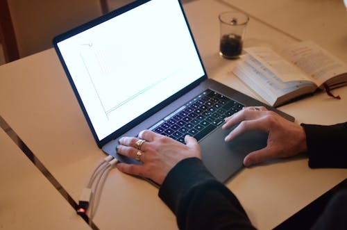 A Person Using a Laptop