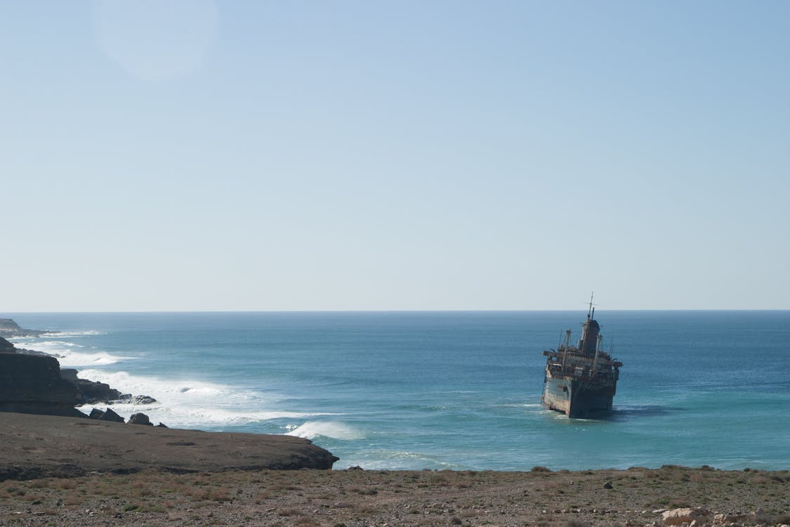 Free Galleon Ship on Sea Stock Photo