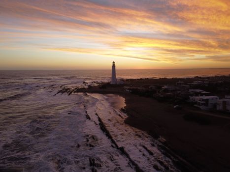 Aerial View of Cabo Santa Maria Lighthouse in La Paloma, Rocah, Uruguay