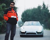 A Man in Red and Black Jacket