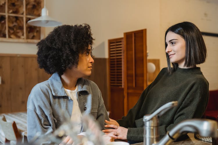 Black Upset Woman With Supporting Friend