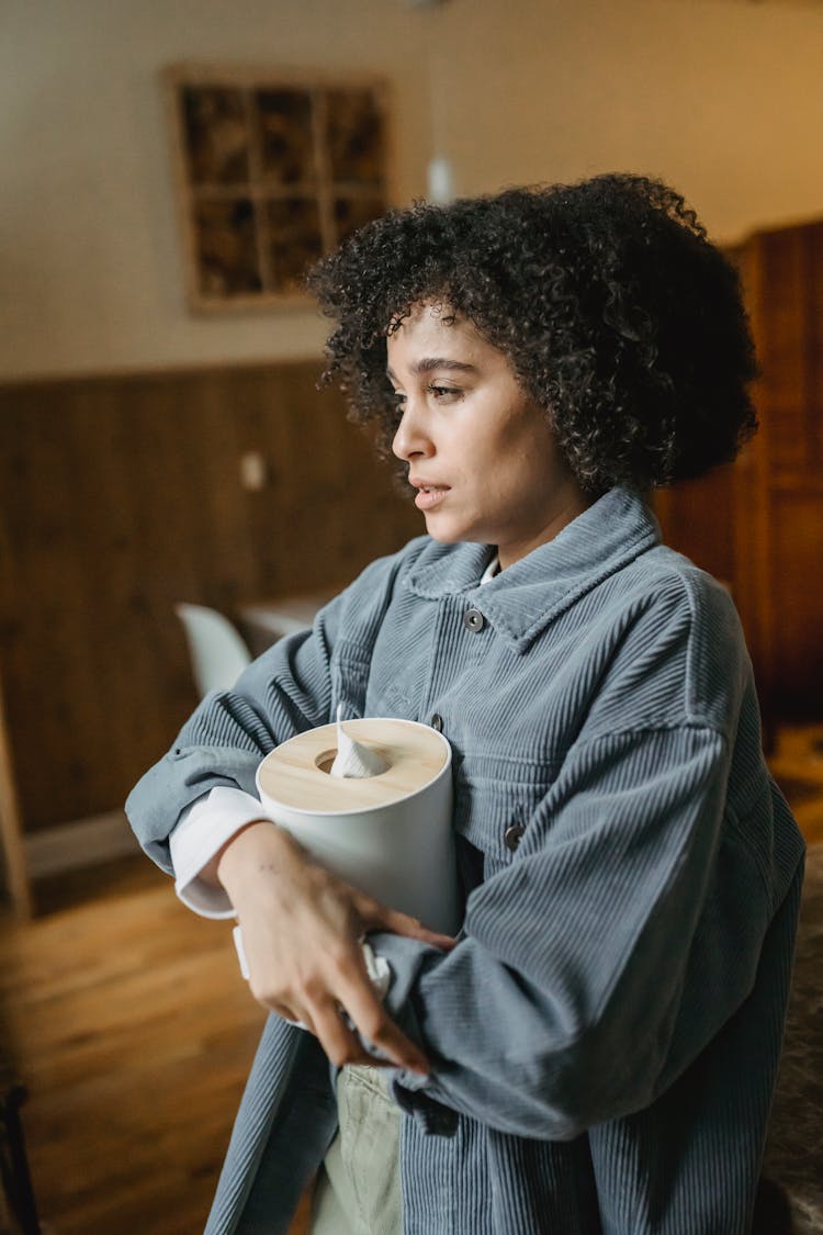 Sorrowing Black Woman Suffering From Grief