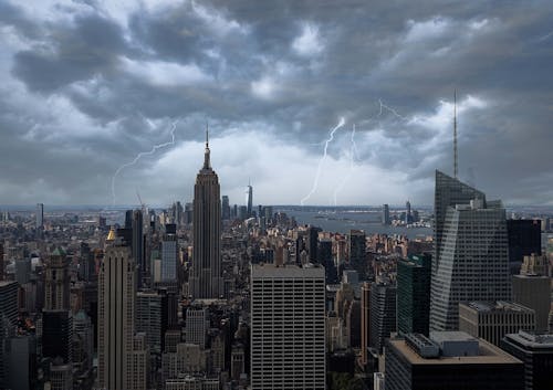 Free City Buildings Under Stormy Sky Stock Photo