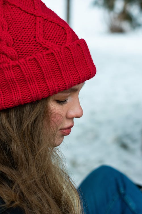 Woman In Red Knit Cap