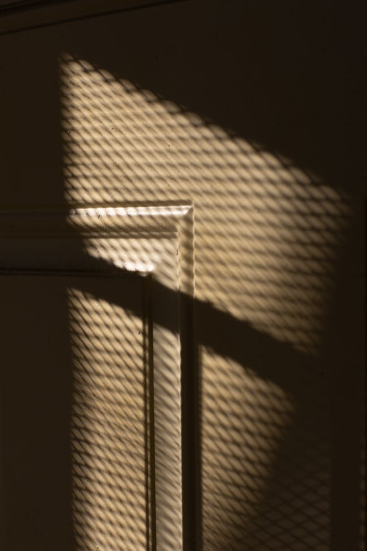 Beige Wall With Window Net Shadows