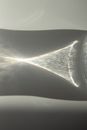 Water glass shadow on white table in bright sunlight