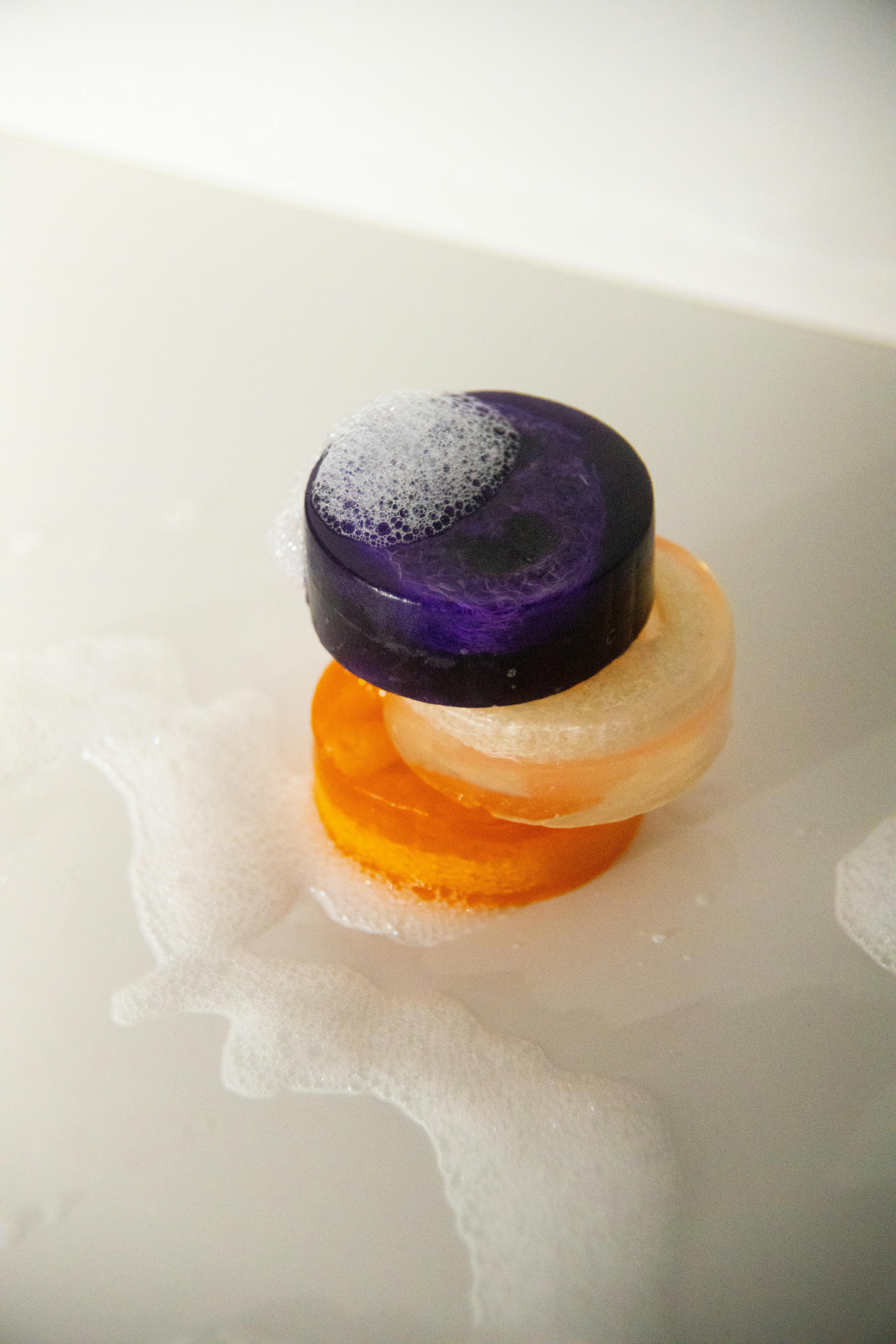 collection of bright soaps with foam fluid