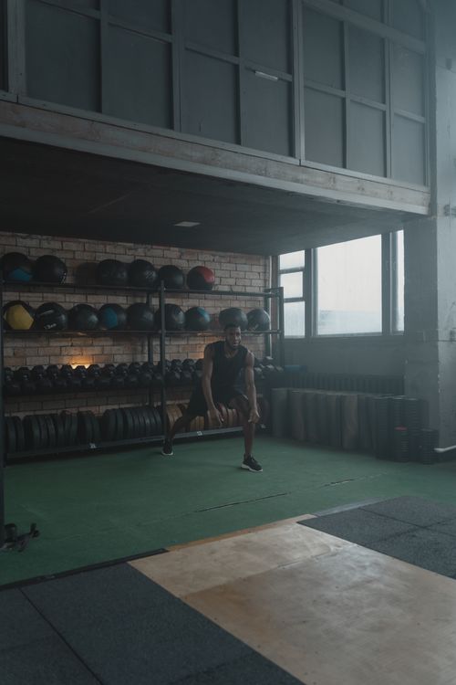 group fitness class workout in studio training