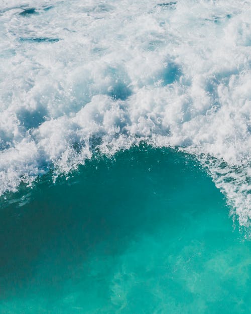 A Close-Up Shot of Crashing Waves