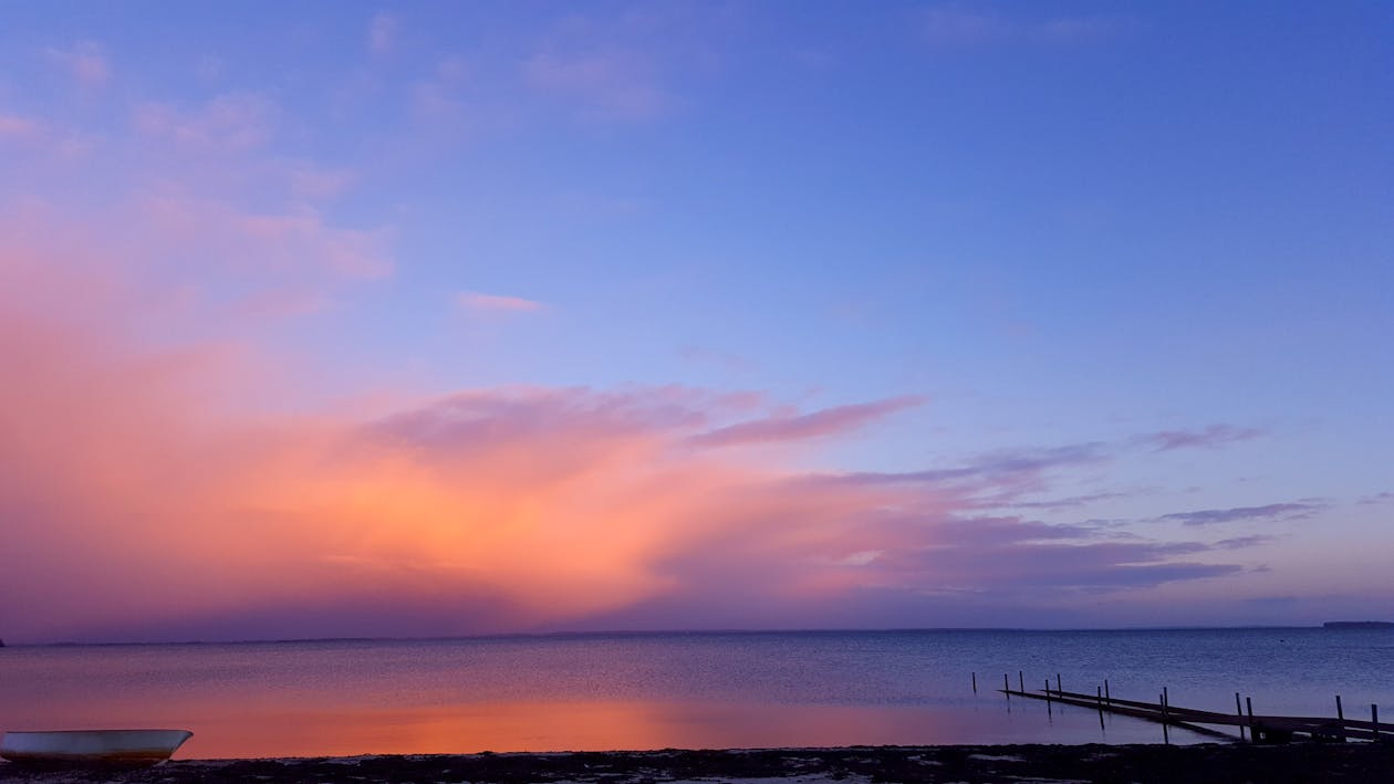 Body of Seawater during Sunset