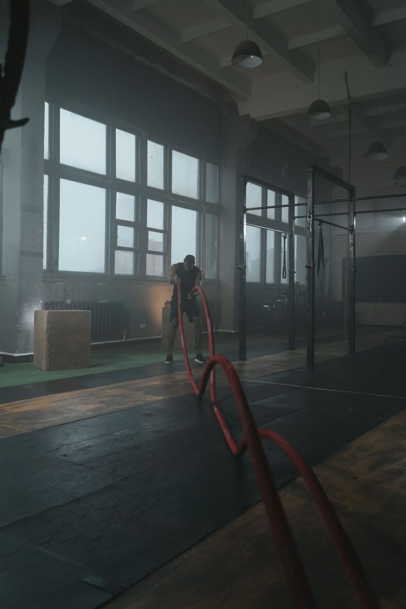 Client endurance transformation with battle ropes