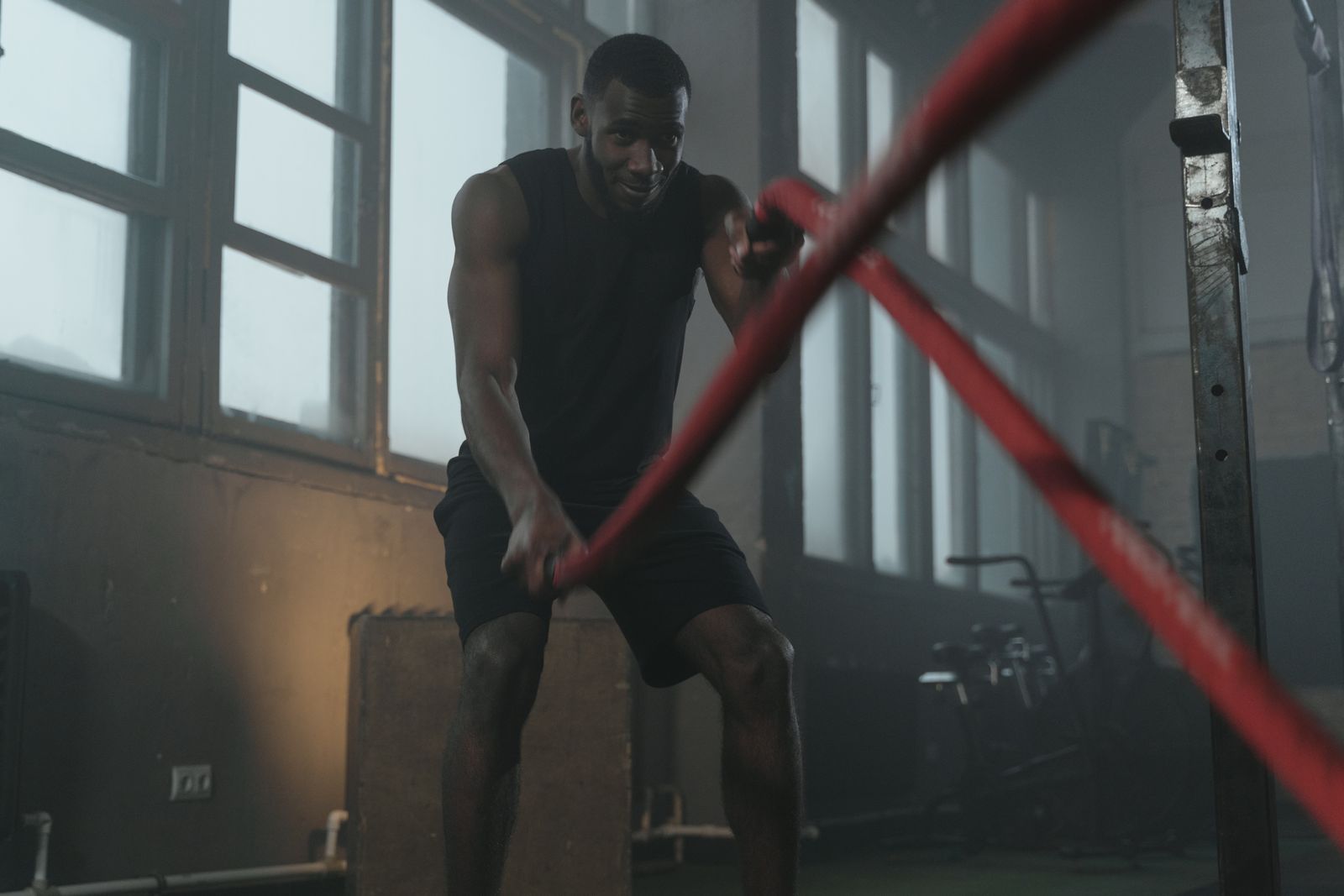 High-intensity interval training session in a gym