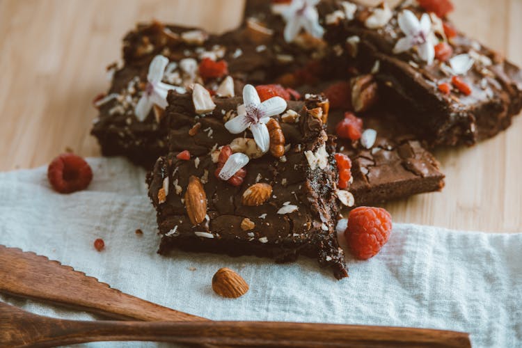 Close-Up Shot Of Brownies