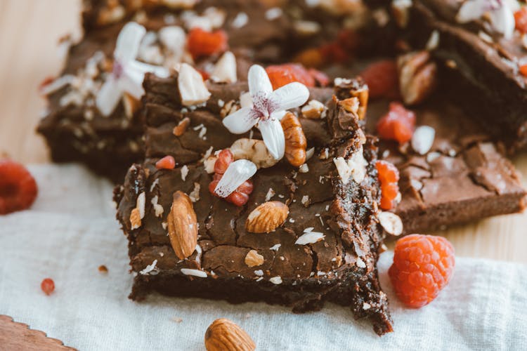 Close-Up Shot Of Brownies