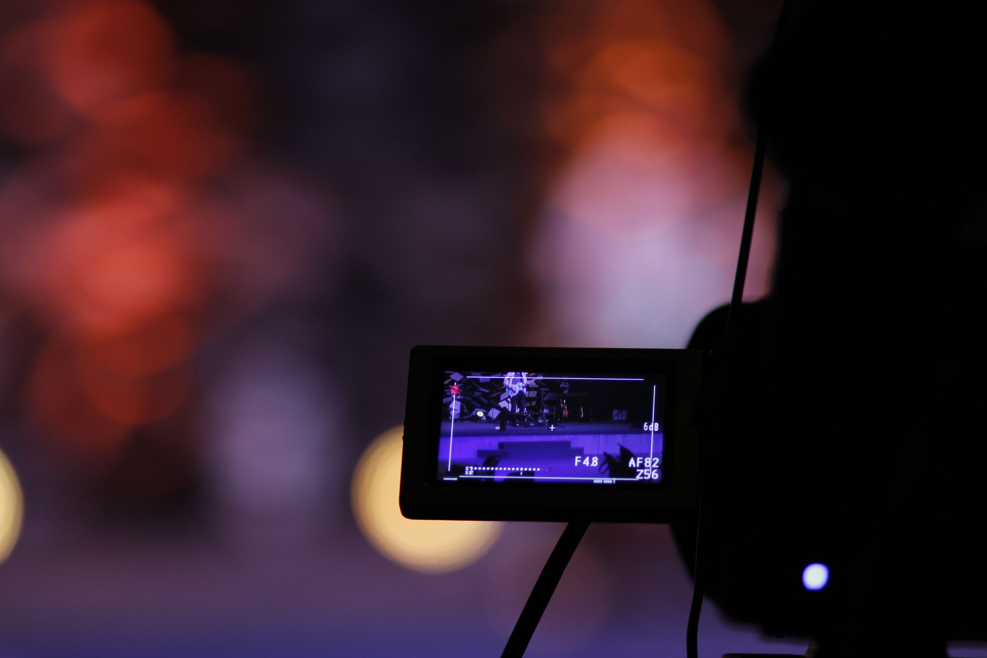 A camera recording a video