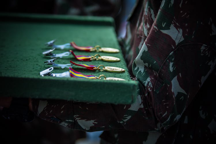 Close Up Of Military Medals