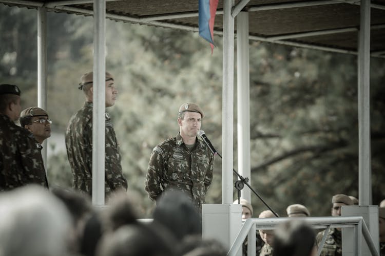 Soldier Giving A Speech