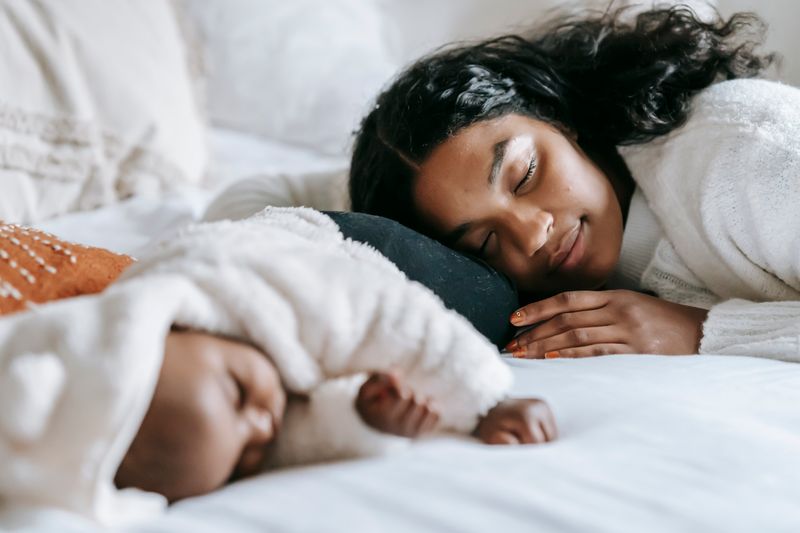 Baby sleeping peacefully in crib