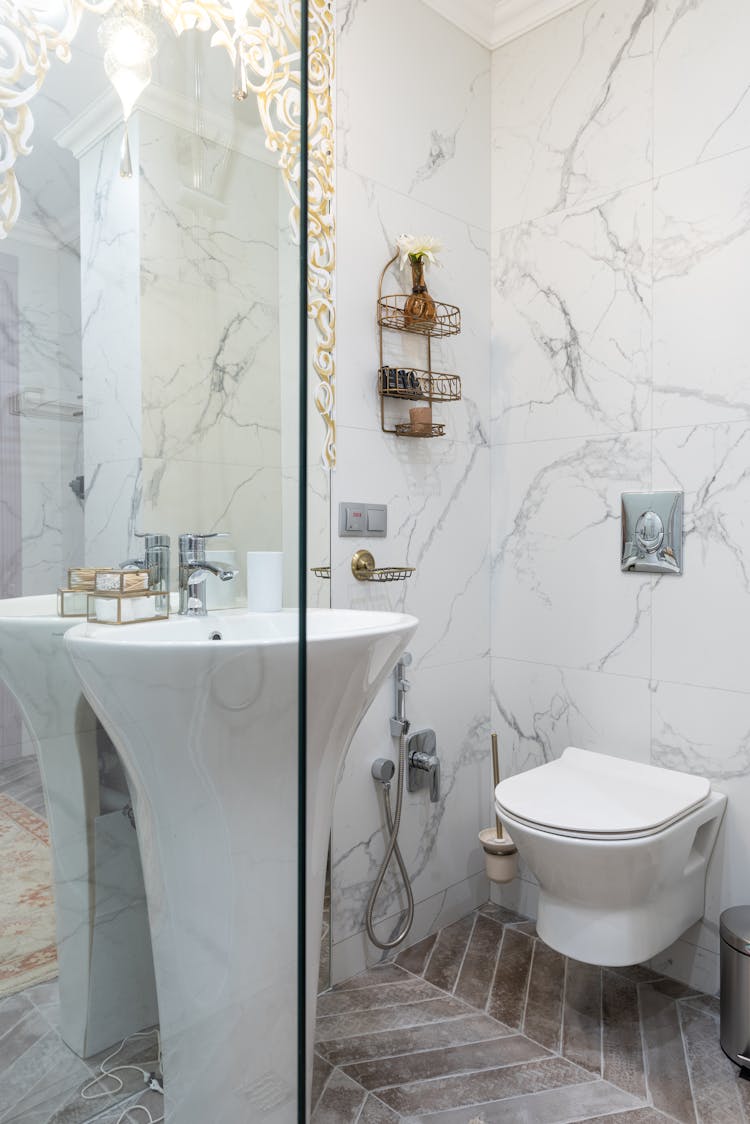 Stylish Light Bathroom With Bidet